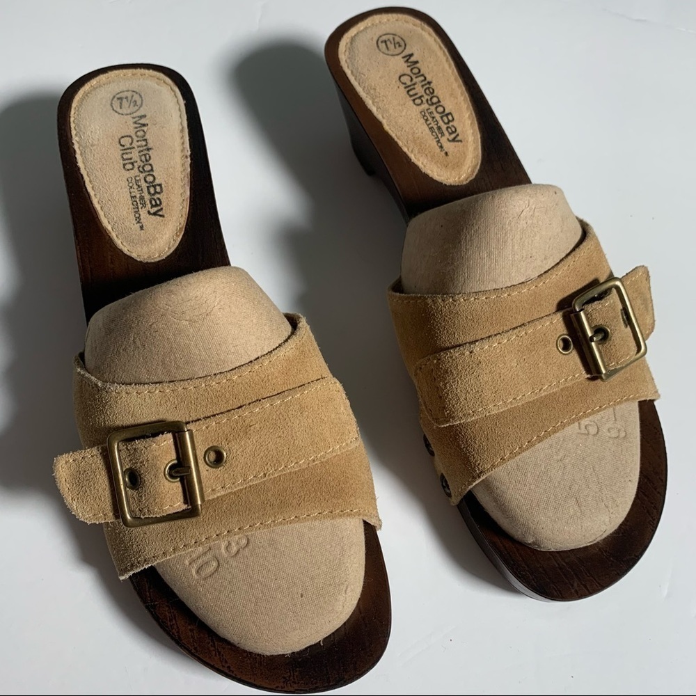 Montego Bay Club suede clog sandals - Picture 2 of 5